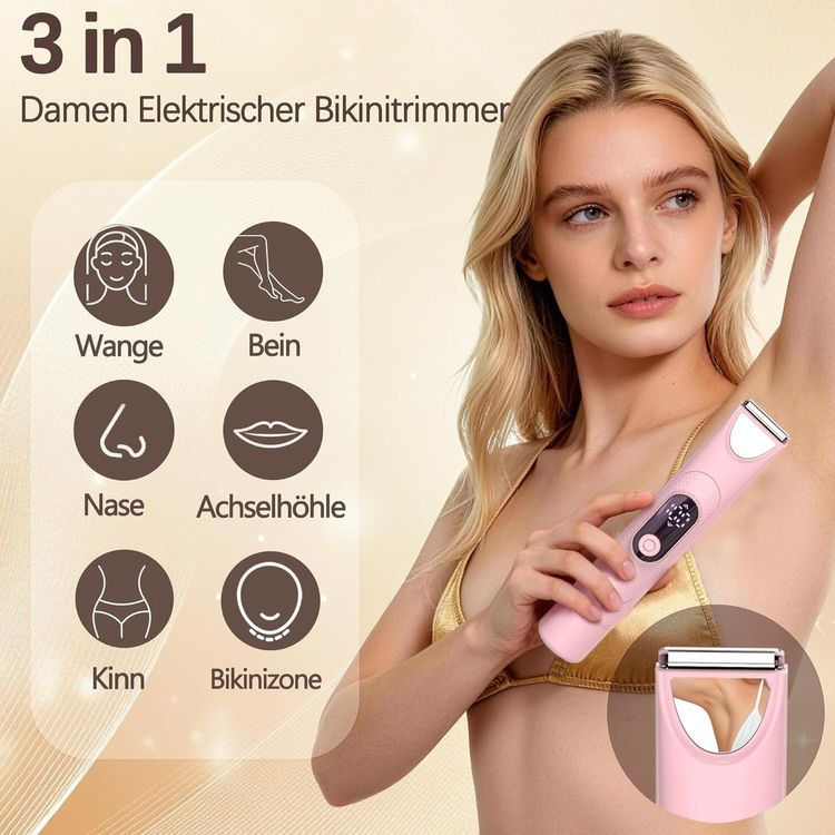 3-in-1 Damenrasierer Intimtrimmer Rosa
