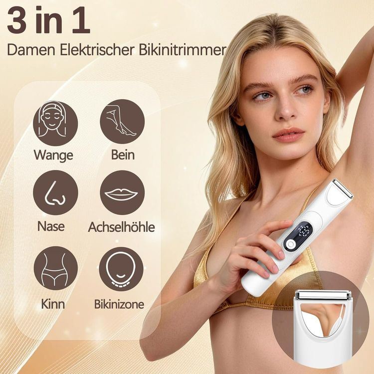3-in-1 Damenrasierer Intimtrimmer Weiss