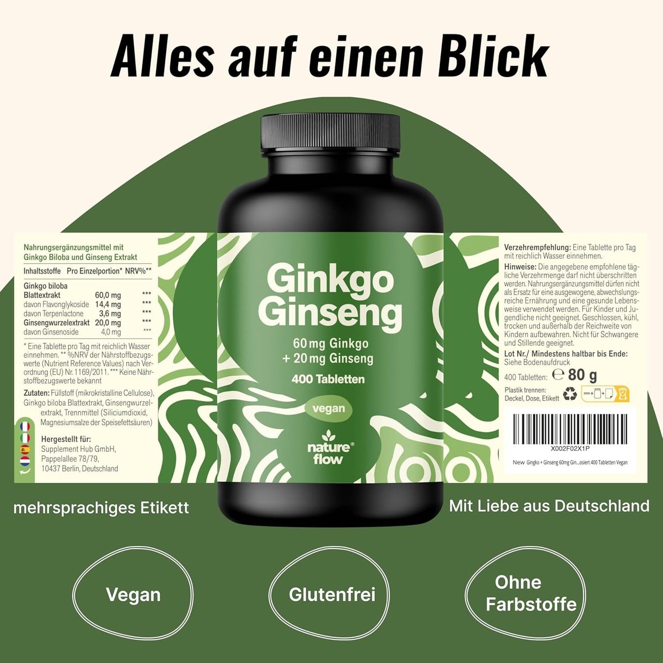 Ginkgo + Ginseng Tabletten 60 mg/20 mg – 400 Stk.