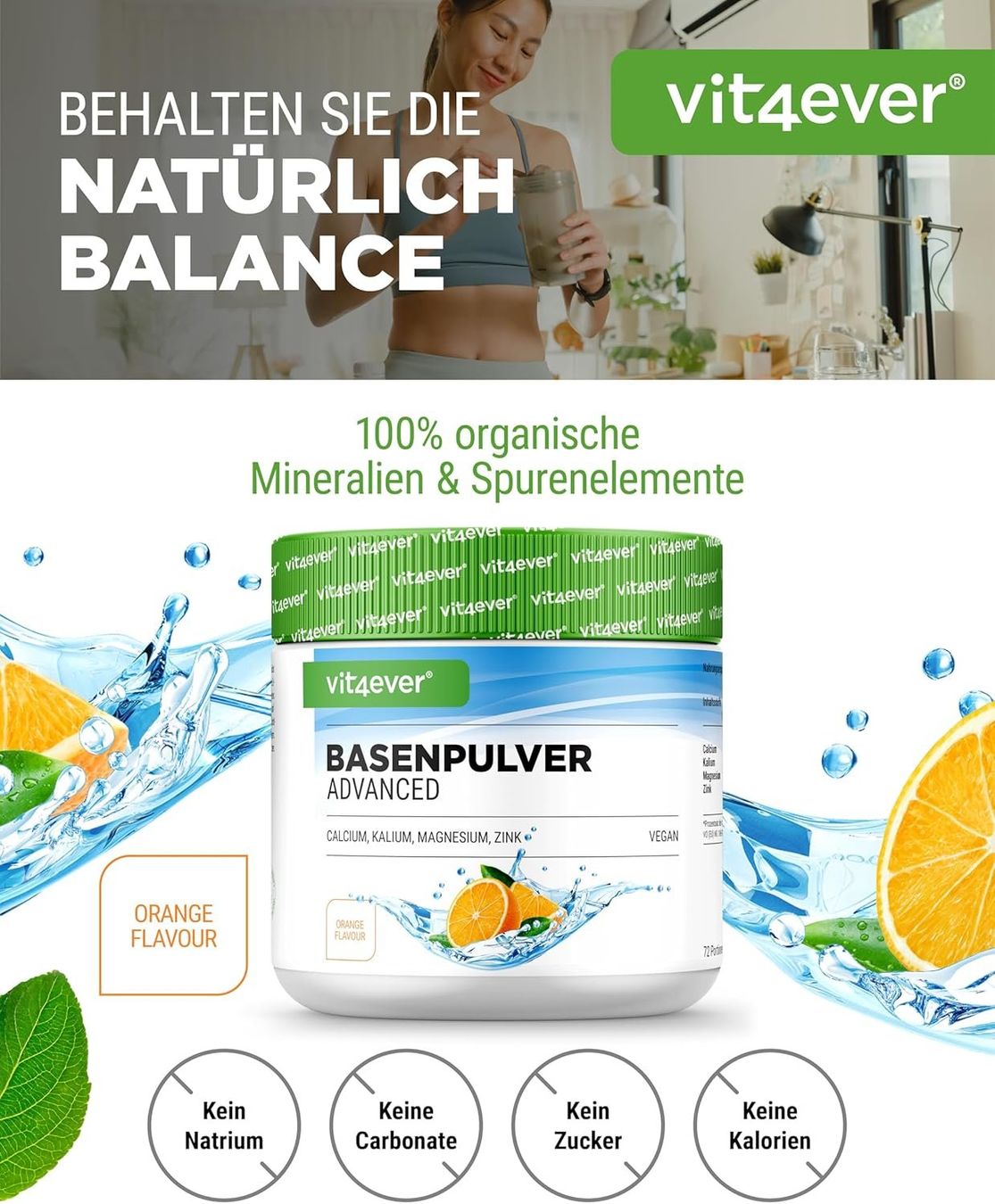 Basenpulver Magnesium Kalium Calcium Zink 360 g Produktbild 5