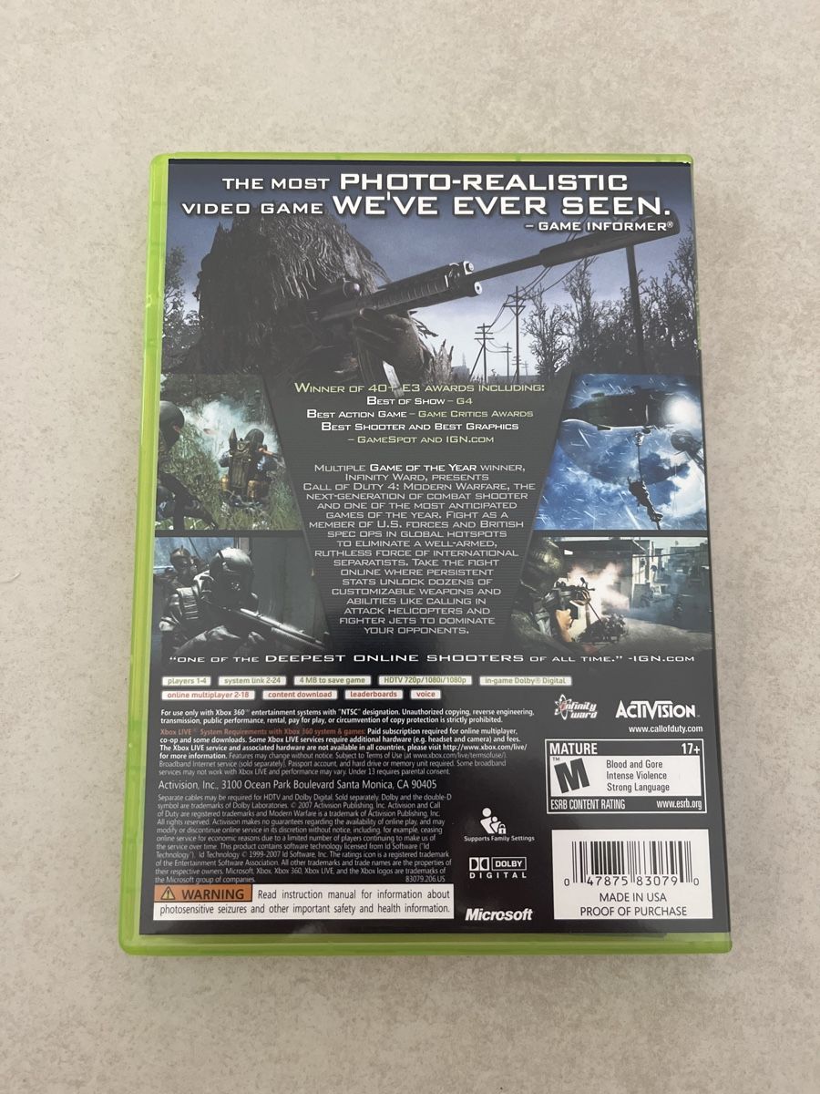 Call of Duty 4 Modern Warfare Xbox 360
