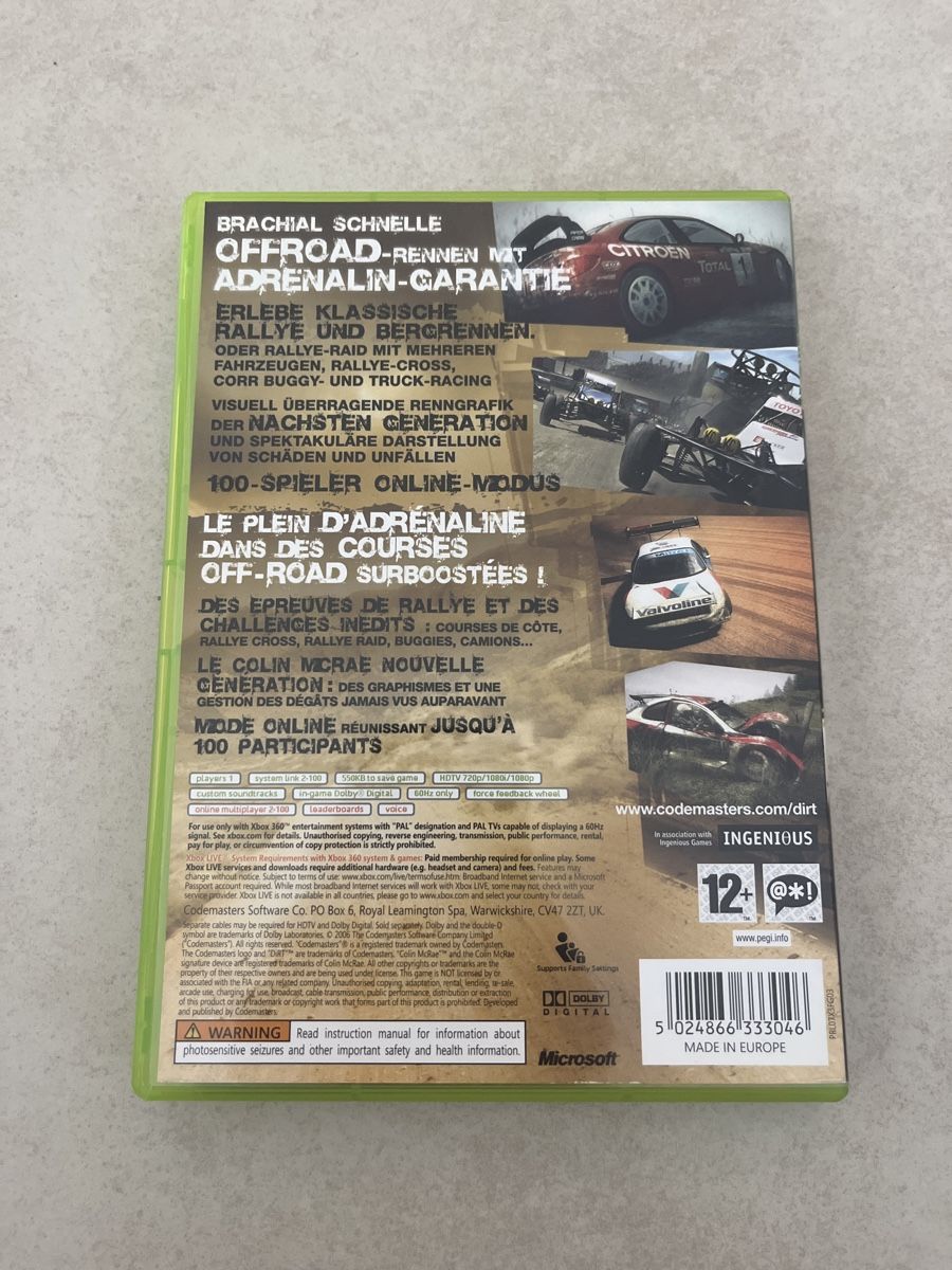 Colin Mc Rae Dirt Xbox 360
