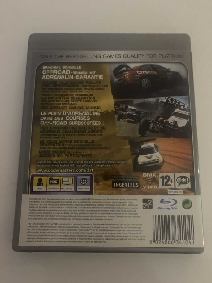Colin mcrae Dirt Platinum- PS3