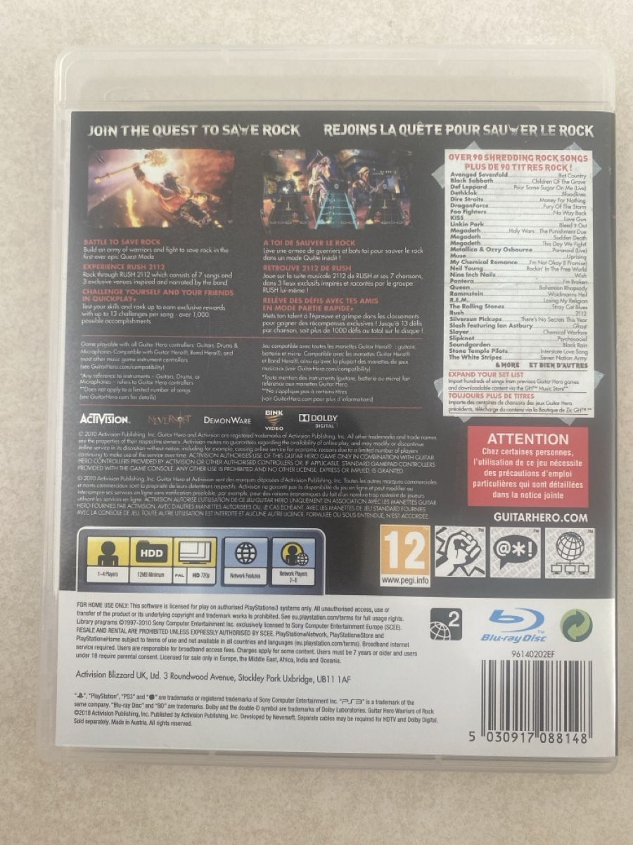 Guitar Hero Warriors of Rock - PS3