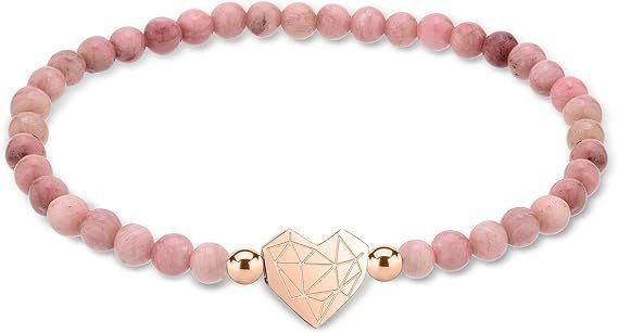 LIEBESKIND BERLIN Armband Rhodonit Herz Rosa 17 cm