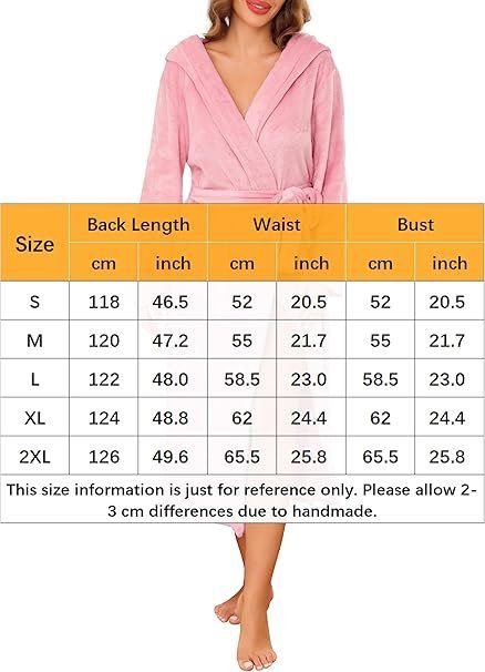Damen Bademantel flauschig lang | Fleece | Kapuze | M – Produktbild 6