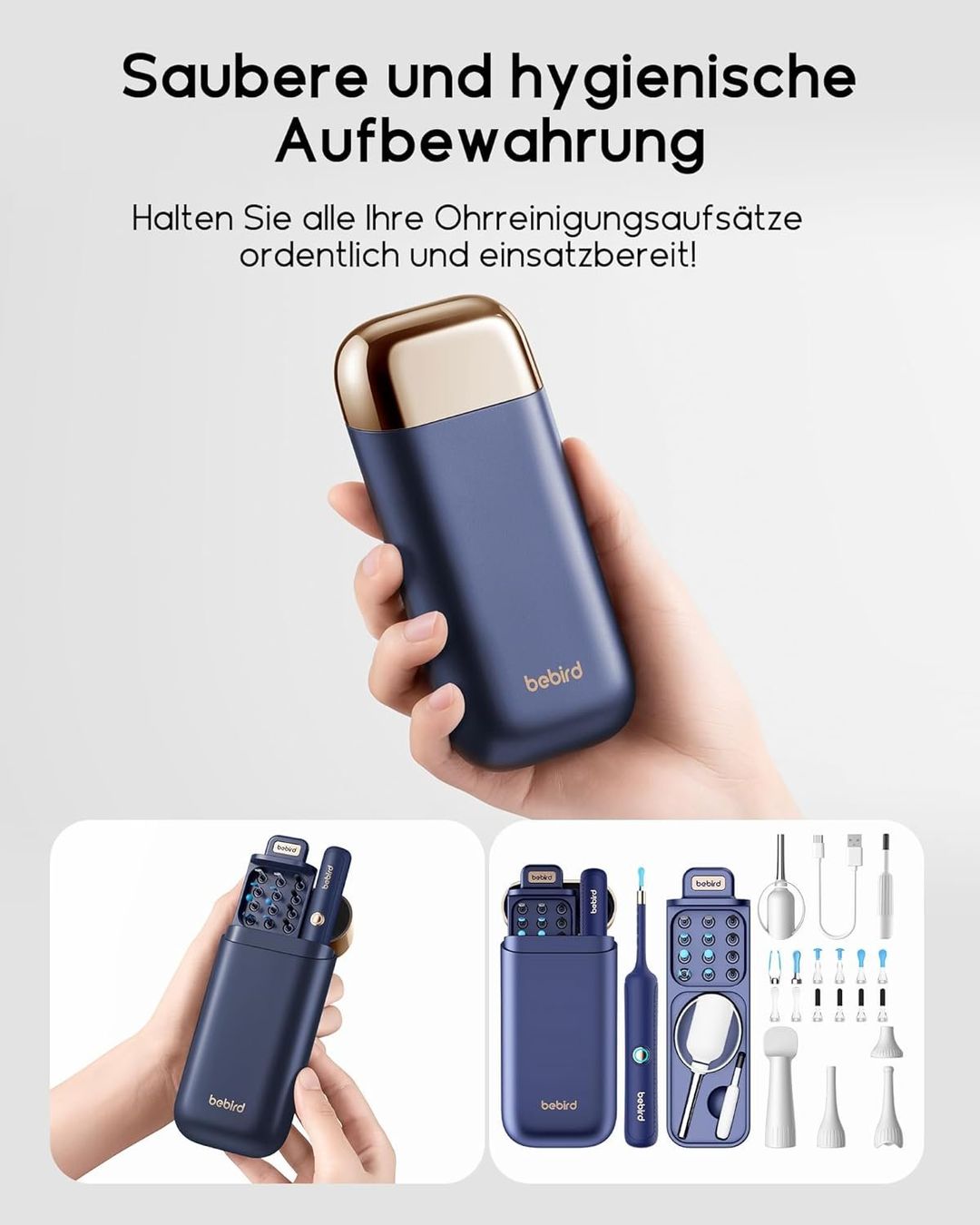 Bebird Ohrenschmalz Entferner mit Kamera 1920P HD Blau – Produktbild 7