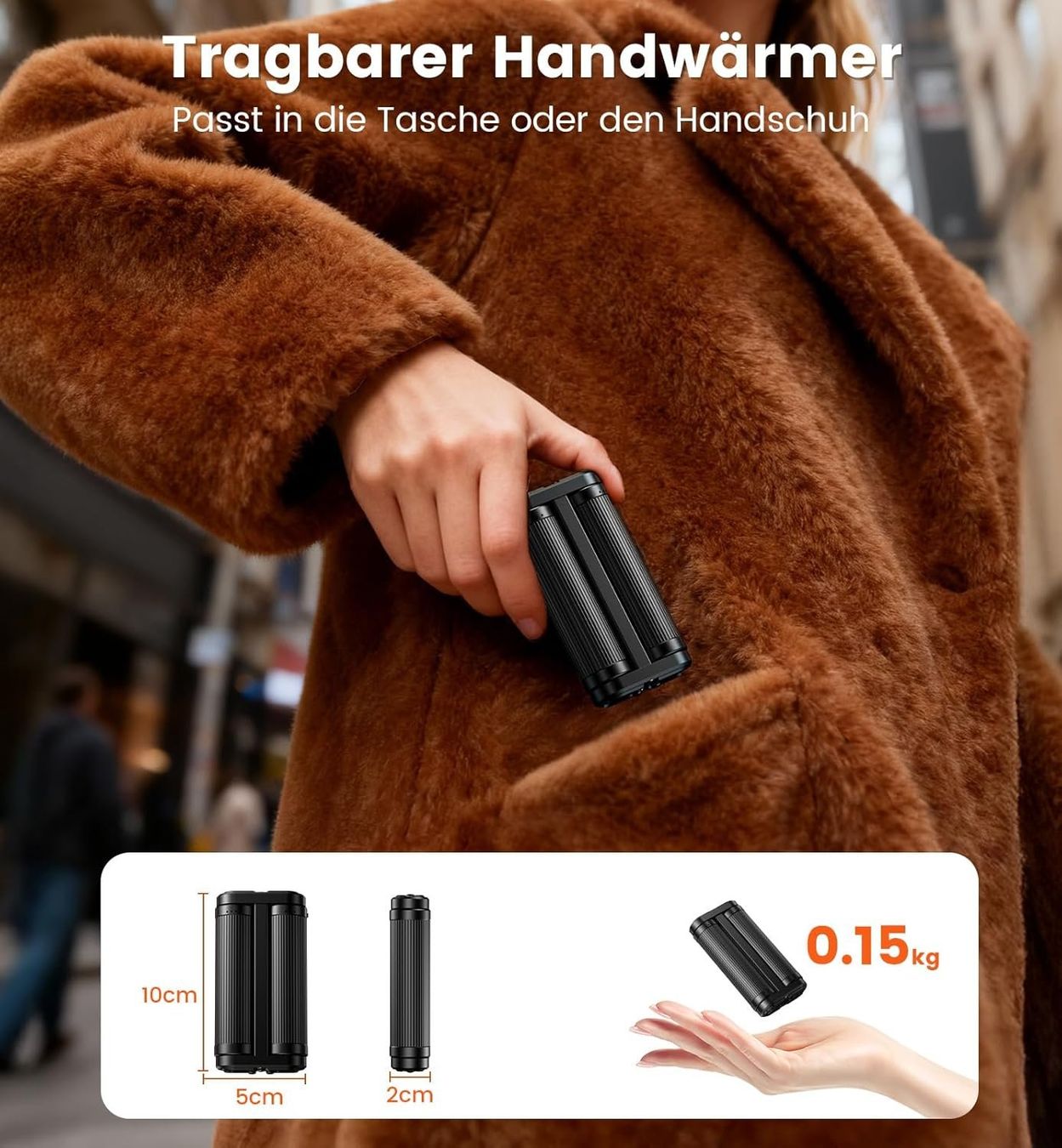 Elektrischer Handwärmer 2-in-1 USB wiederverwendbar – Produktbild 6