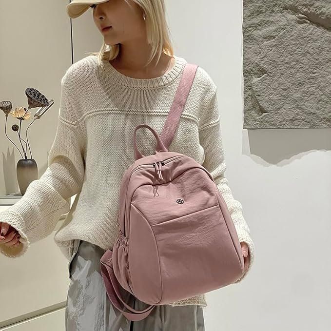 Damen Nylon Rucksack leicht & kompakt – Rosa – Produktbild 4
