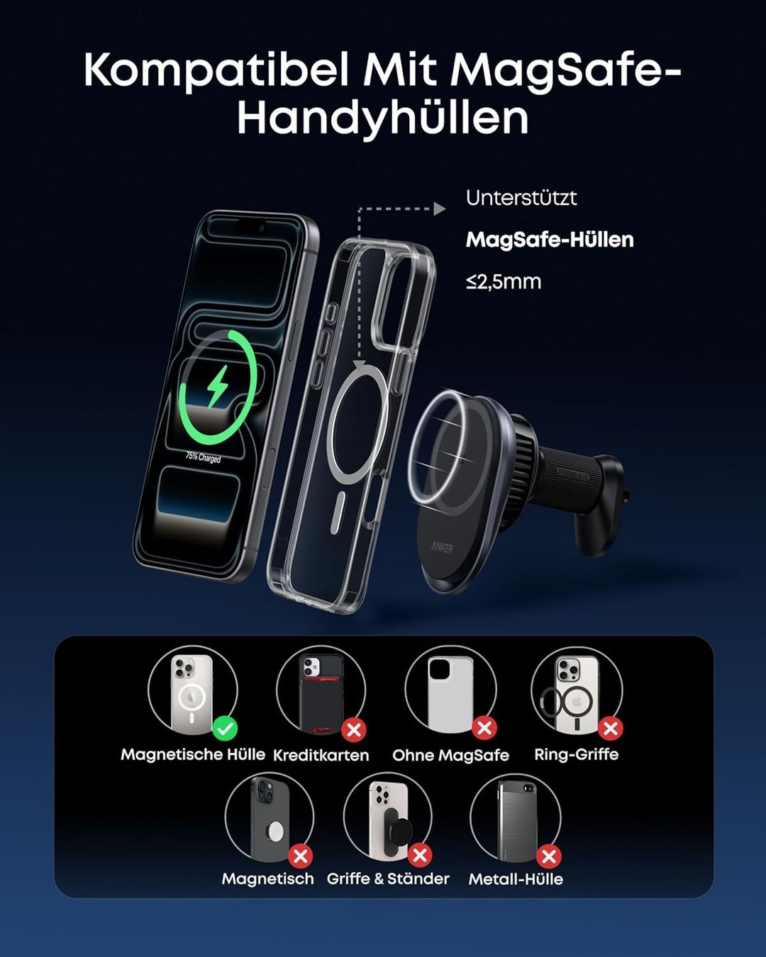 Anker MagSafe Qi2 25W Kfz Ladegerät mit TEC-Kühlung – Produktbild 7