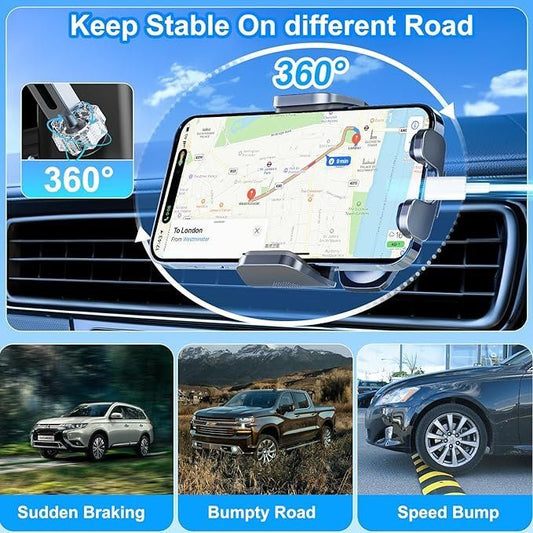 3in1 Handyhalter Auto – Armaturenbrett, Lüftung, Scheibe – Produktbild 2
