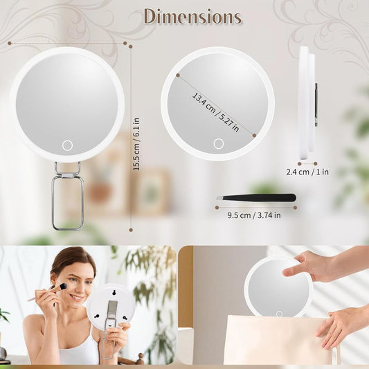 20x Schminkspiegel mit LED Licht – Reise Make-up Spiegel – Produktbild 2