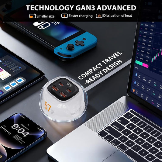 67W GaN USB Ladegerät 4-Port USB-C & USB-A PD – Produktbild 2