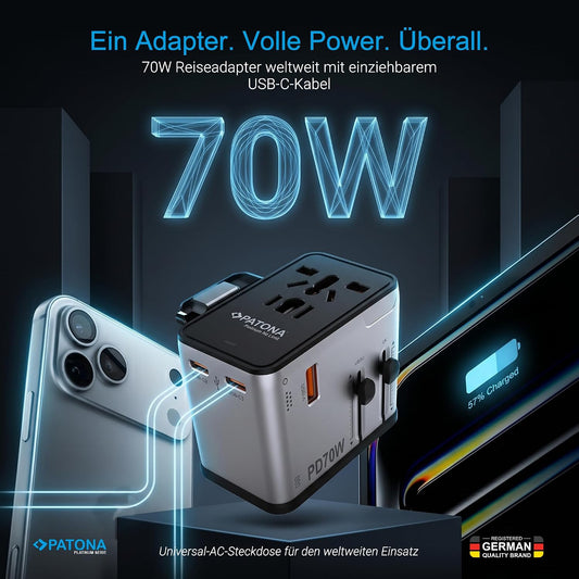 PATONA 70W GaN Weltreiseadapter – Ansicht 2