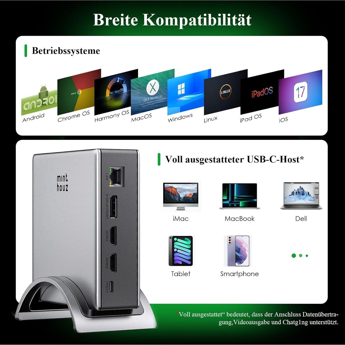 USB-C Dockingstation 9-in-1 – 140W PD & 8K HDMI/DP