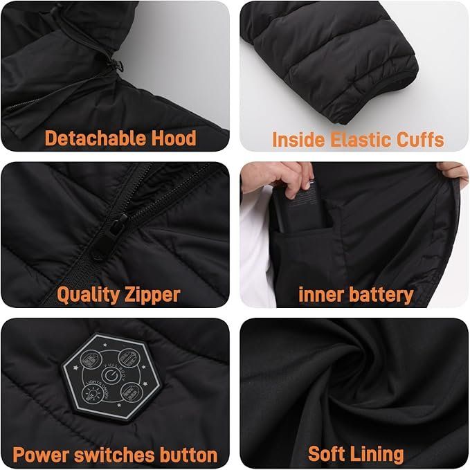 Beheizbare Jacke Herren M mit Akku – 15 Heizzonen