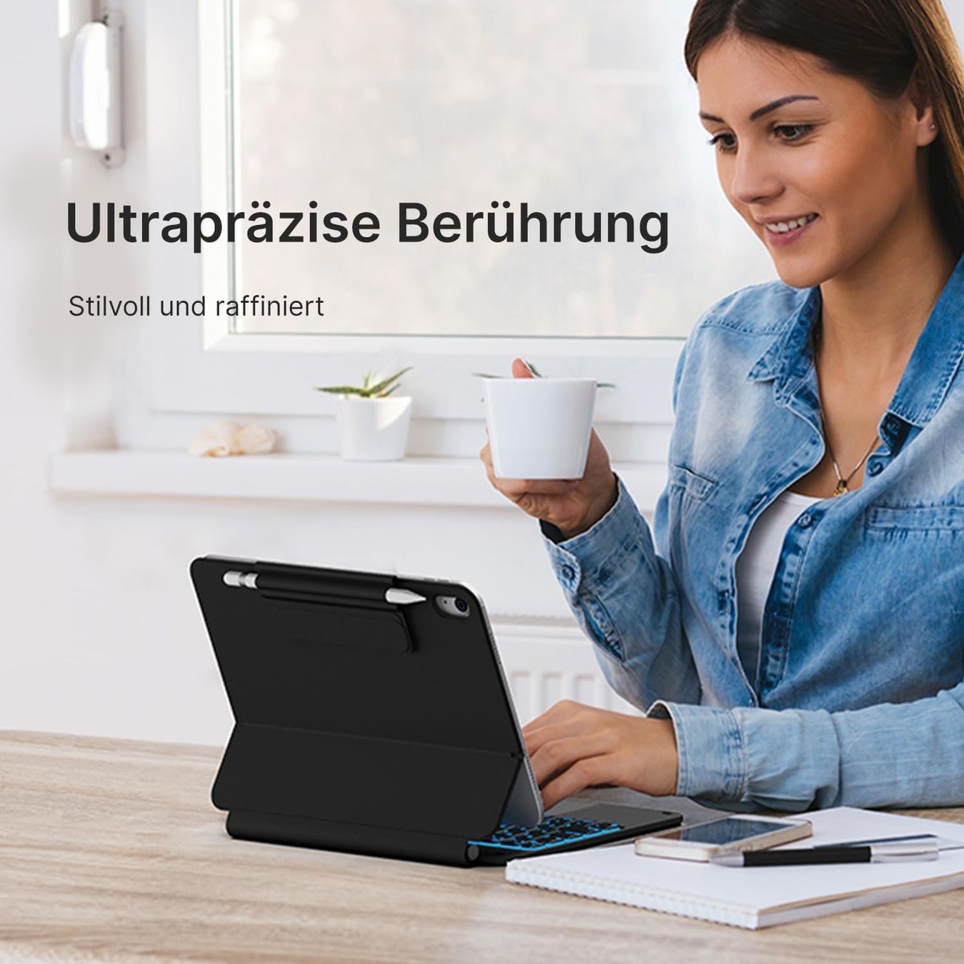 iPad 10 / iPad 11 Tastaturhülle mit Trackpad & RGB magnetisch
