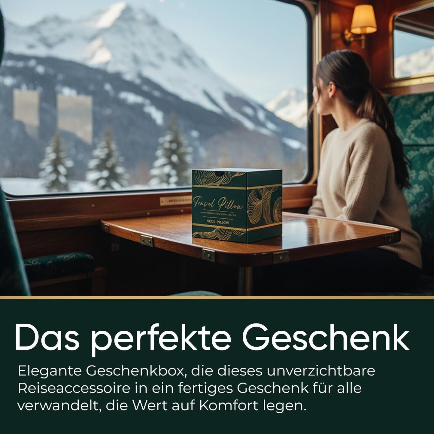Proglobe Luxe Reisekissen Memory-Schaum mit Kinnstütze