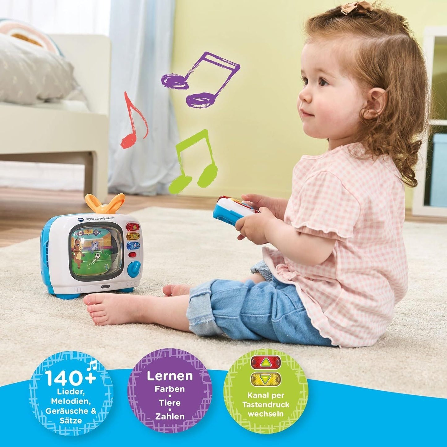 VTech Lernspaß Fernseher – Musik & Tiergeräusche ab 12 Mon. – Bild 3
