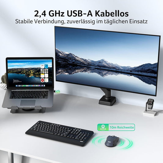 Acer Funkmaus kabellos 4000 DPI USB-A Schwarz – Bild 2
