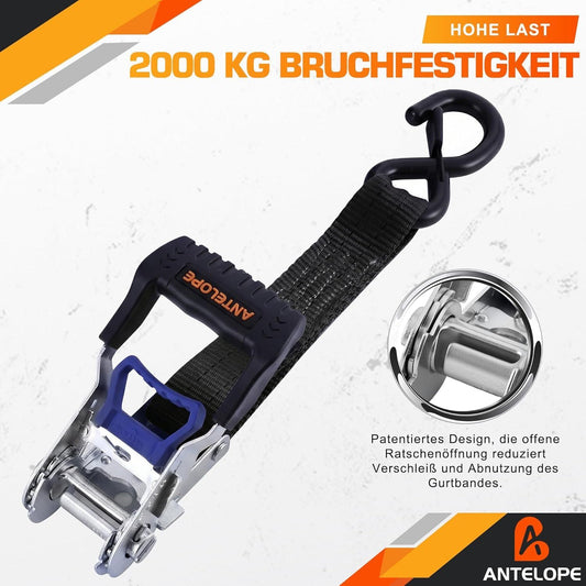 Spanngurte mit Ratsche 2er Set 2000kg 6m – Bild 2