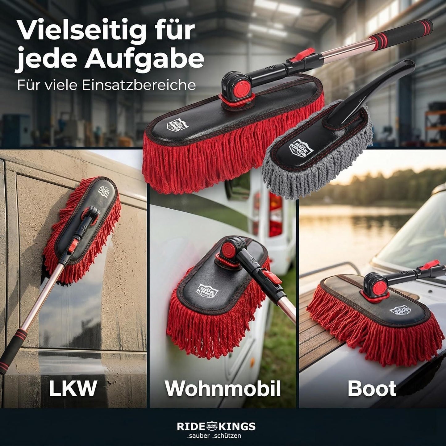 Auto Staubwedel Set Teleskop Baumwolle Lackschonend – Bild 6