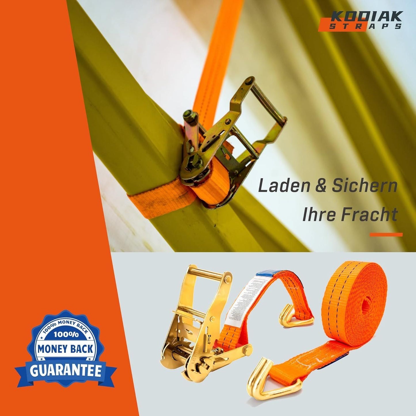 4x Spanngurte mit Ratsche 6 m – 2000 kg TÜV/GS geprüft – Bild 6