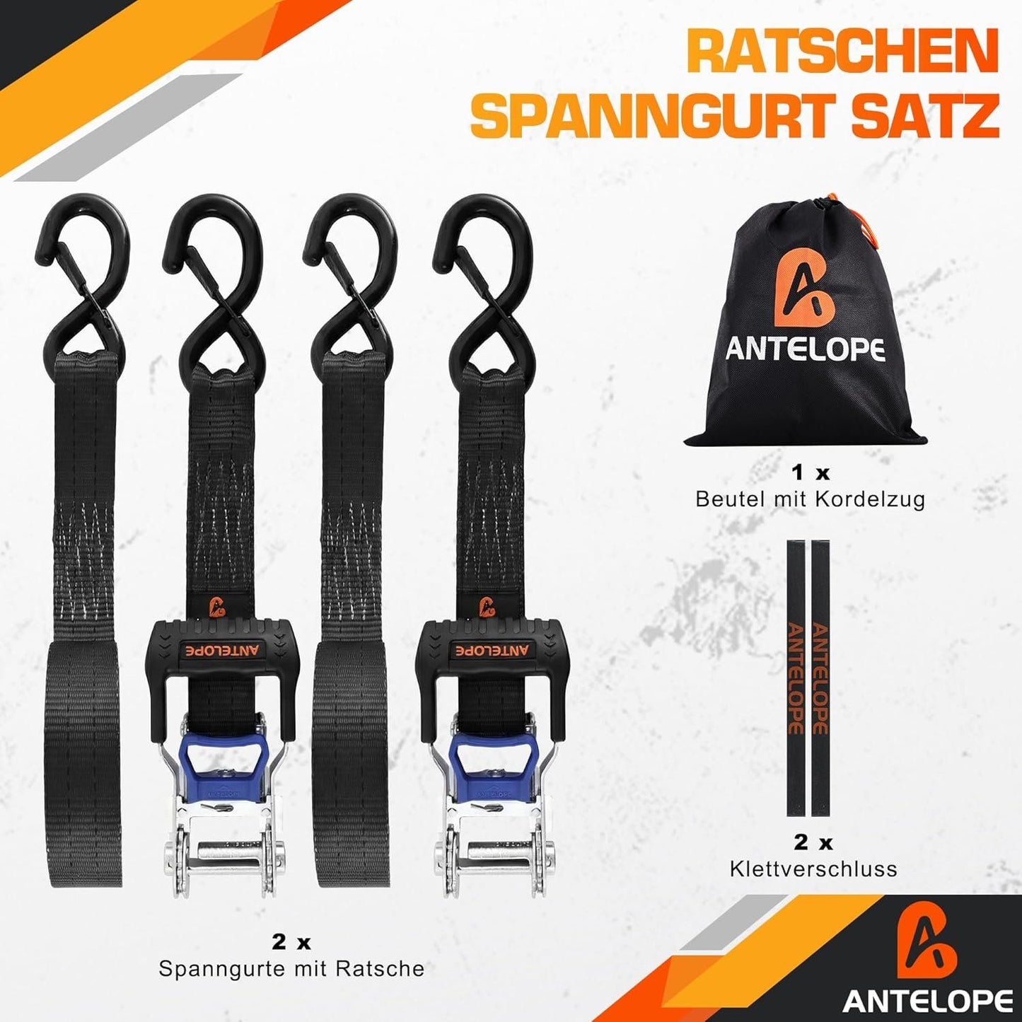 Spanngurte mit Ratsche 2er Set 2000kg 6m – Bild 7