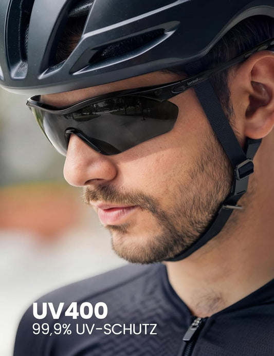 Polarisierte Sportbrille Fahrrad UV400 schwarz – Bild 2