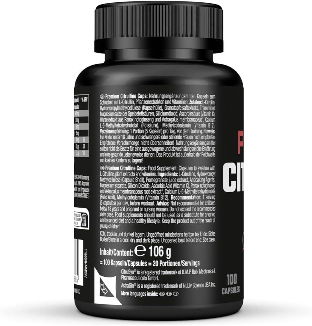 Weider Premium Citrulline – 100 Kapseln mit Vitamin C & B12 – Bild 3