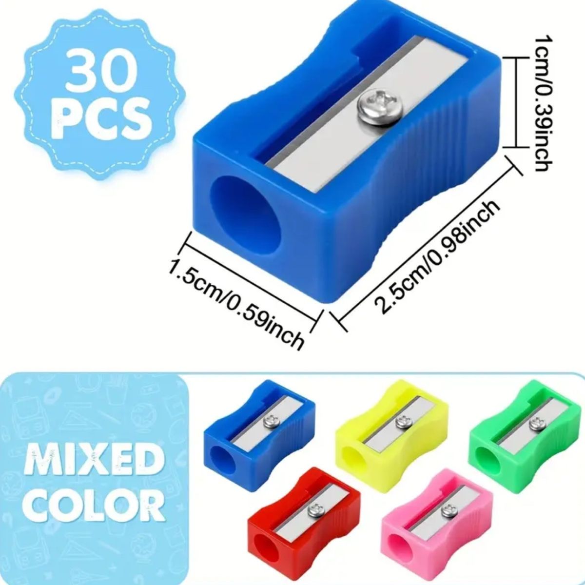 Spitzer Buntstiftspitzer 10 Stück , neu & bunt – Bild 2