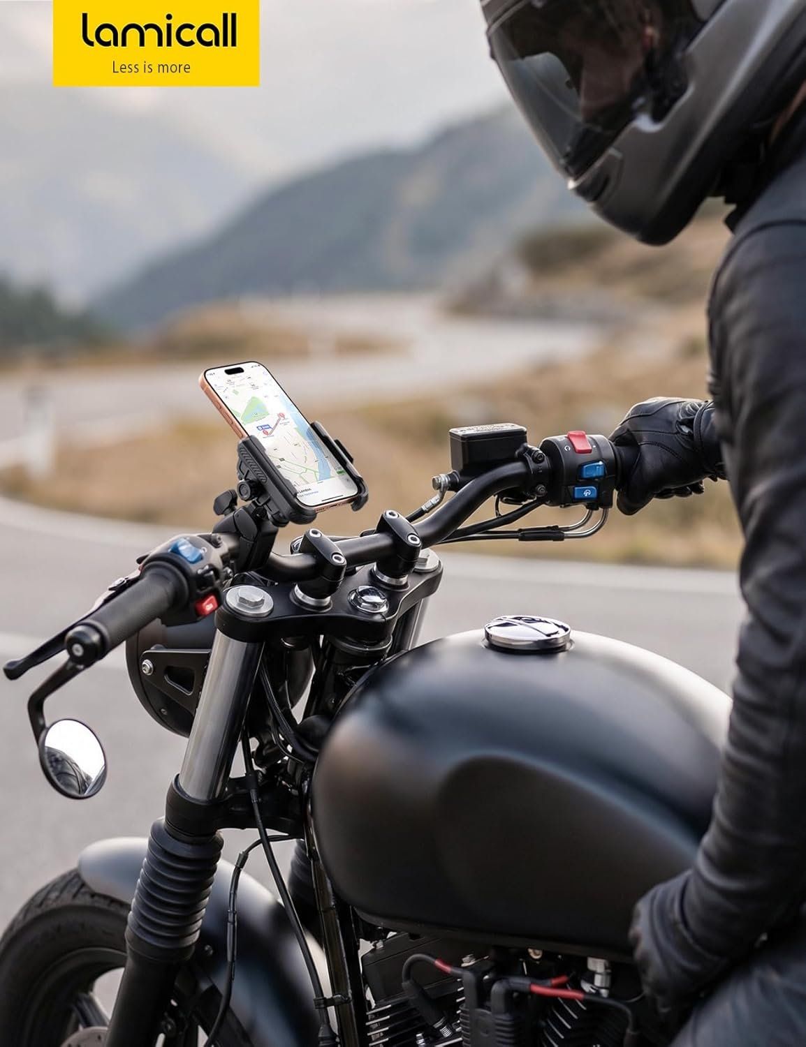 Handyhalter Motorrad Fahrrad 360° Stoßdämpfer – Bild 7