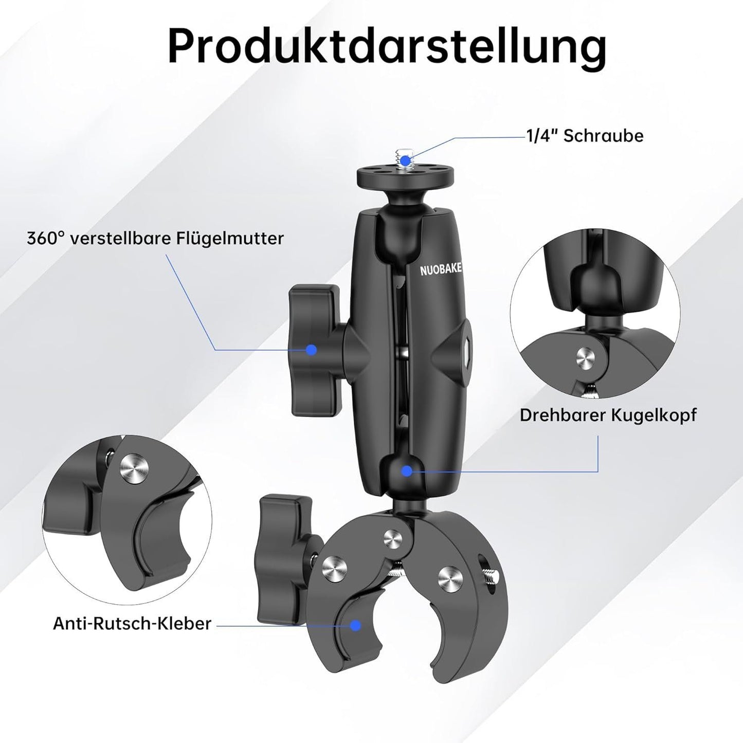 42-in-1 Actioncam Motorrad Halterungsset Insta360 GoPro – Bild 9
