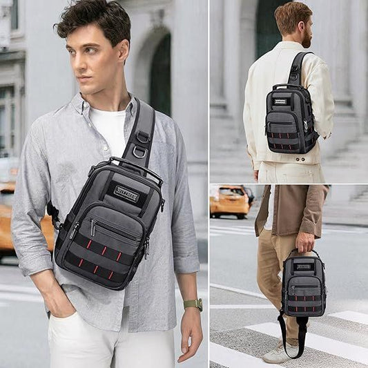 WITZMAN Sling Bag Herren Brusttasche USB Crossbody – Bild 2