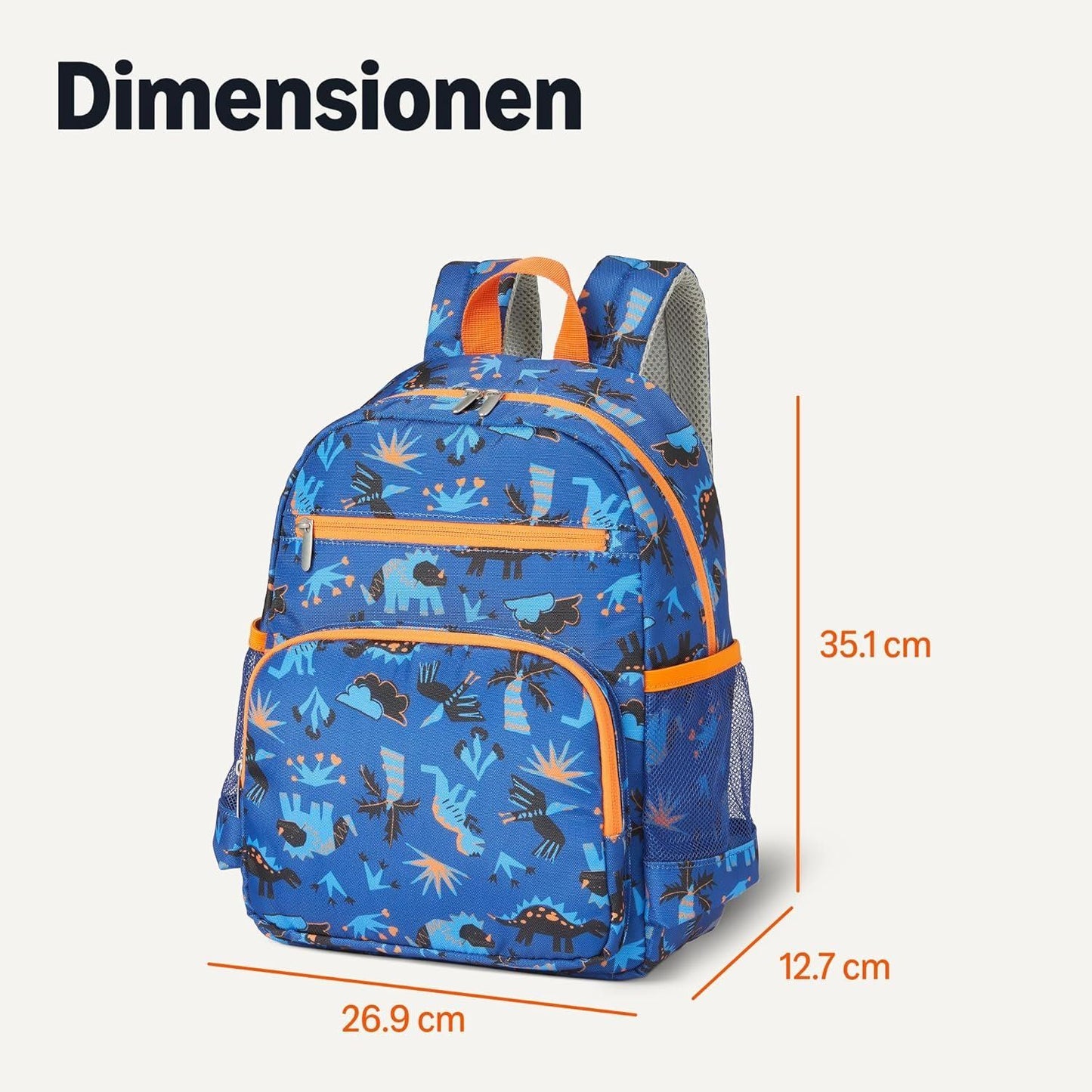 Kinder Schulrucksack Marineblau mit Fächern – Bild 5