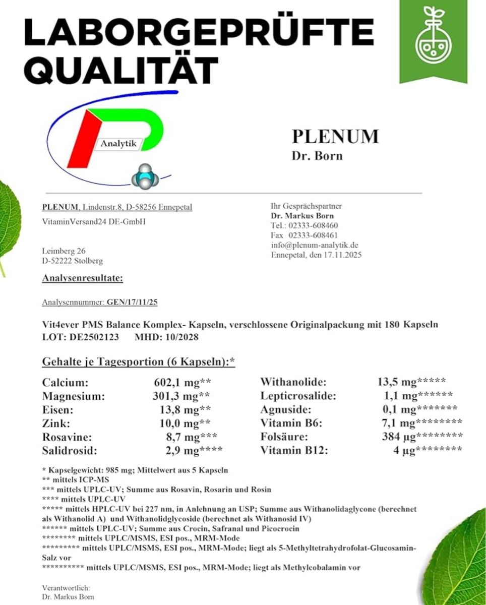 PMS Balance Komplex 180 Kapseln | Mit Affron® & Biofolate® – Bild 6