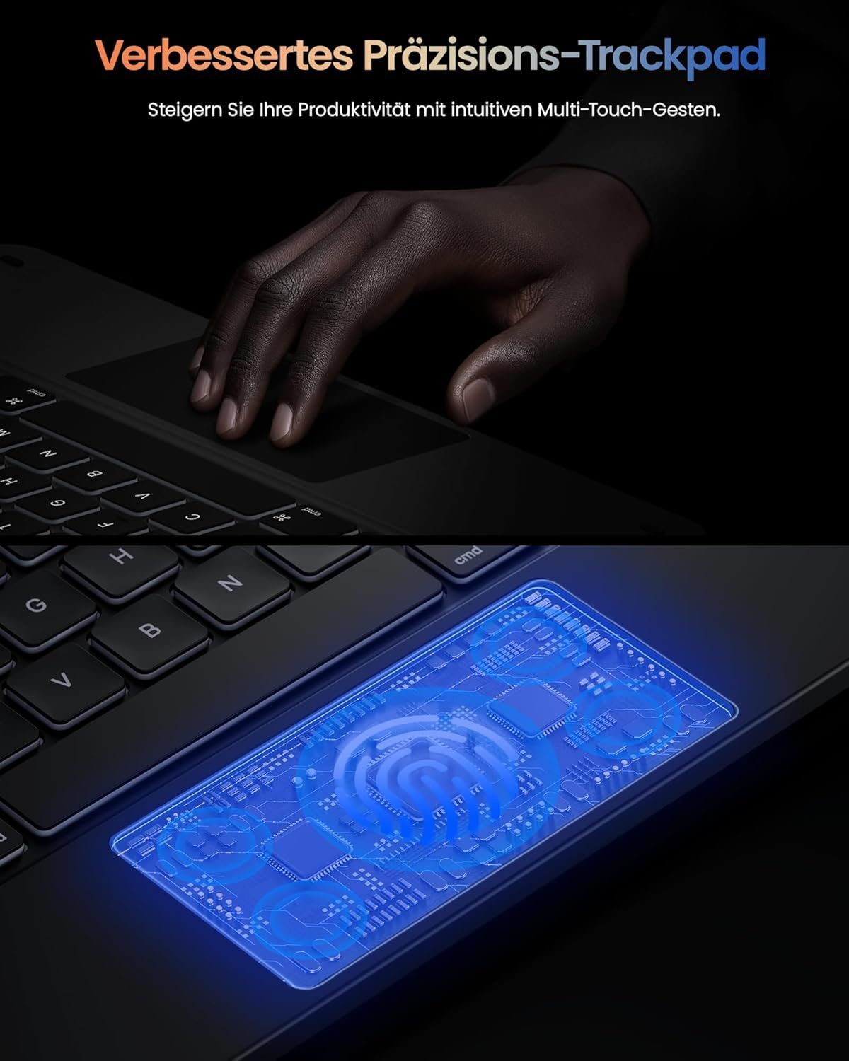 iPad Air 13 Tastatur Hülle RGB Trackpad Case – Bild 9