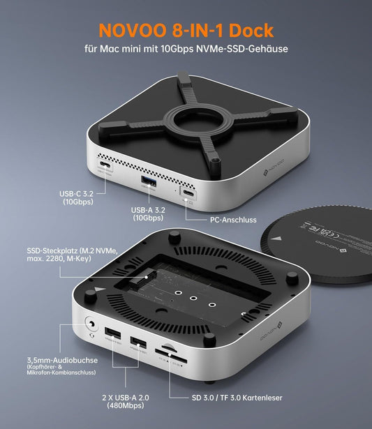 Mac mini M4 Dock SSD Hub NVMe USB-C 10Gbps – Bild 2