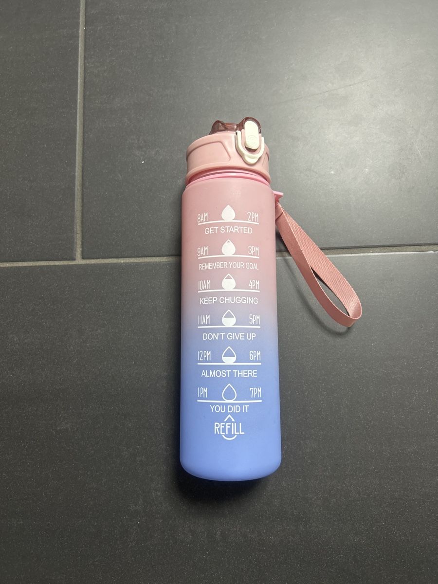 Trinkflasche Wasserflasche mit Zeitmarkierung Motivation – Bild 1