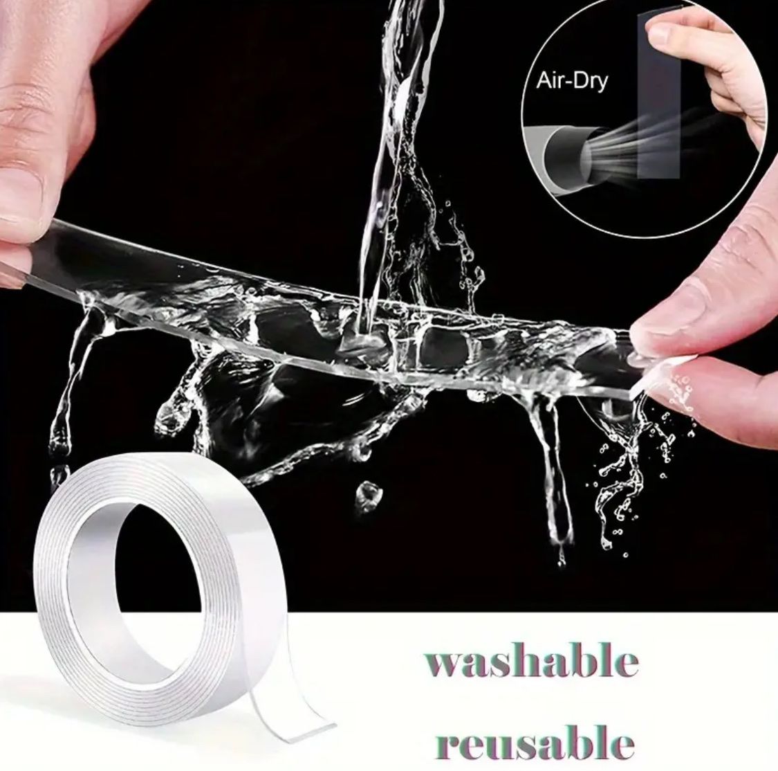 Nano Klebeband Transparent Wiederverwendbar Waschbar 1m Lang – Bild 3