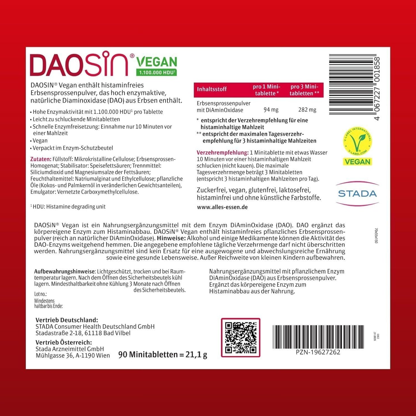 DAOSiN Vegan DAO Tabletten 90 St. Histamin MHD 09/27 – Bild 2