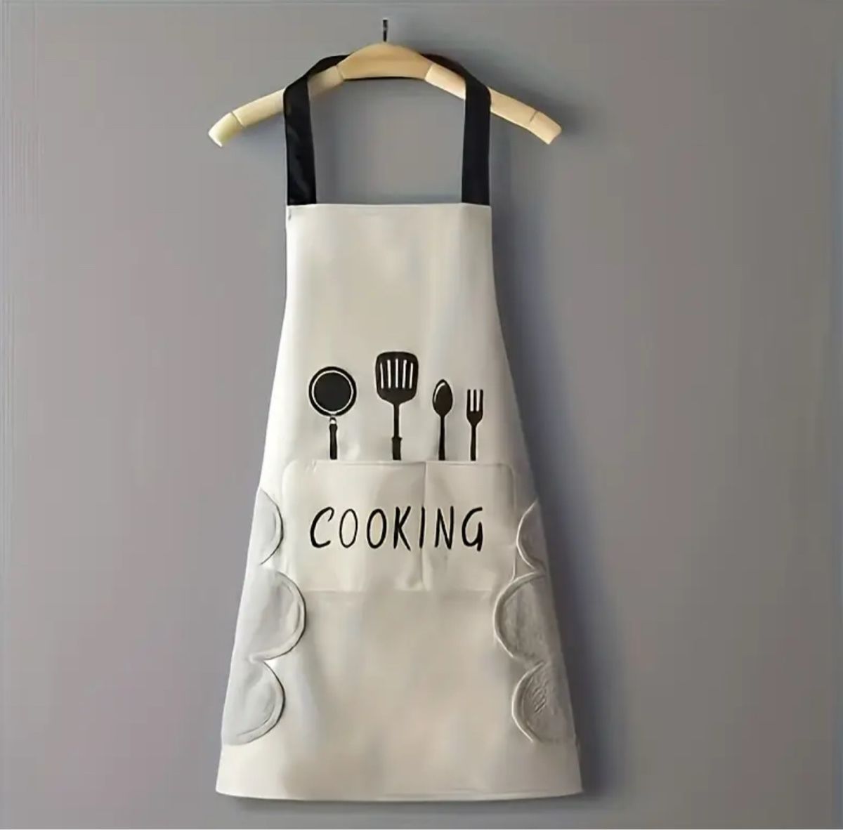 Kochschürze - weiss mit Aufdruck "Cooking" - neu – Bild 1