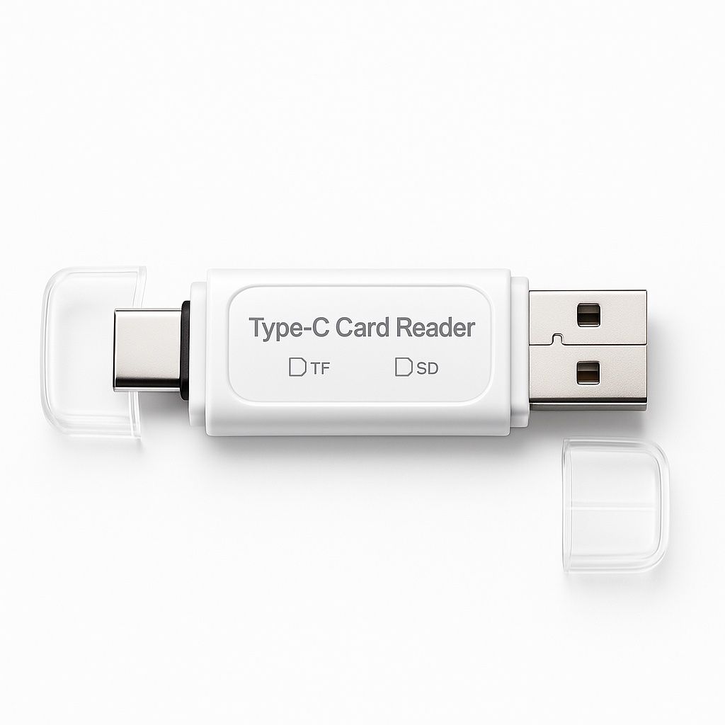 USB-C & USB Kartenleser für SD & MicroSD – 2in1 Adapter – Bild 1