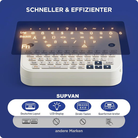 Etikettendrucker QWERTZ Bluetooth USB-C – Bild 1