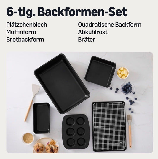 6-tlg. Backformen-Set Antihaft | Blech, Muffin, Rost – Bild 2