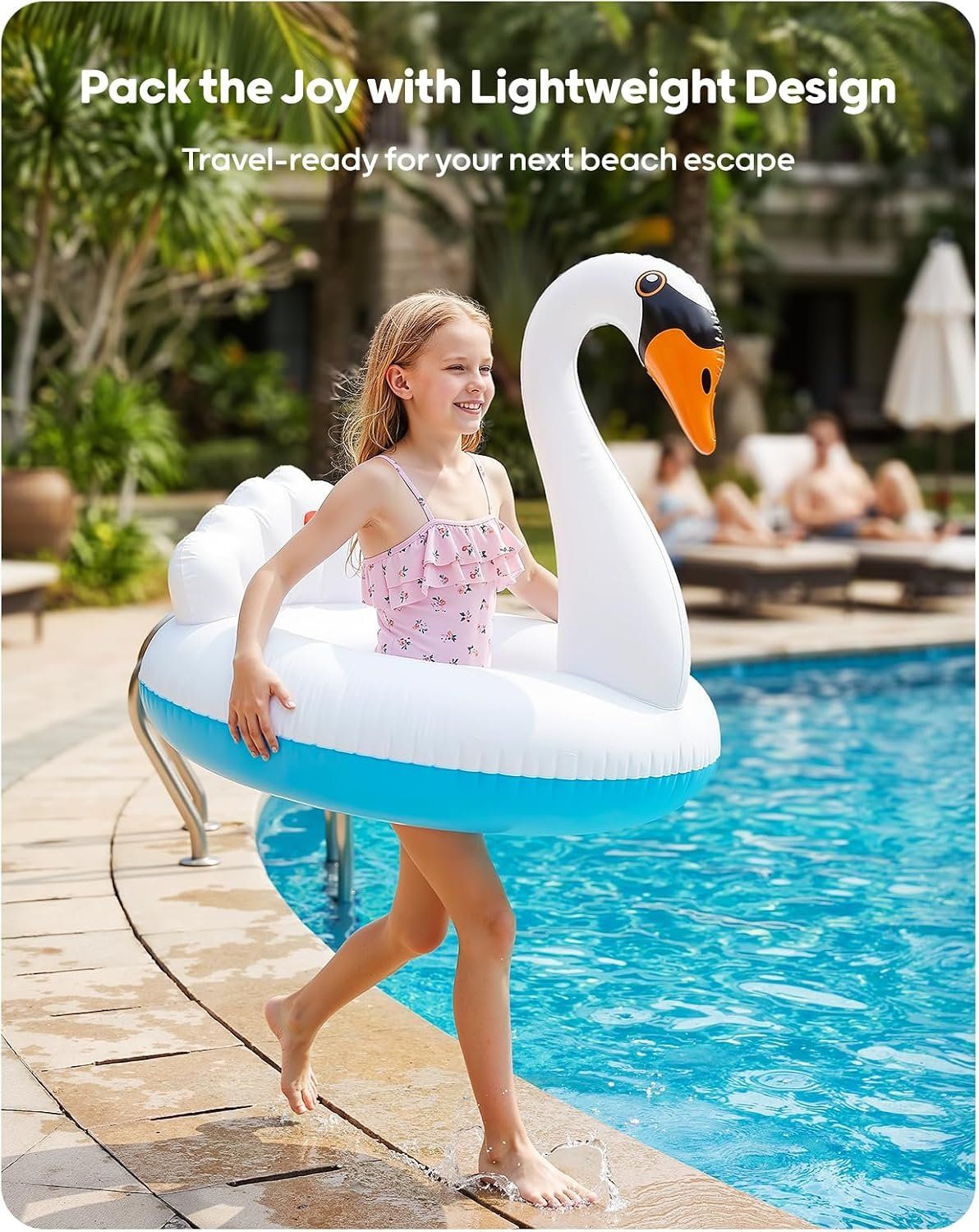 Aufblasbarer Schwan-Schwimmring Small, Weiss, bis 90 kg – Bild 1