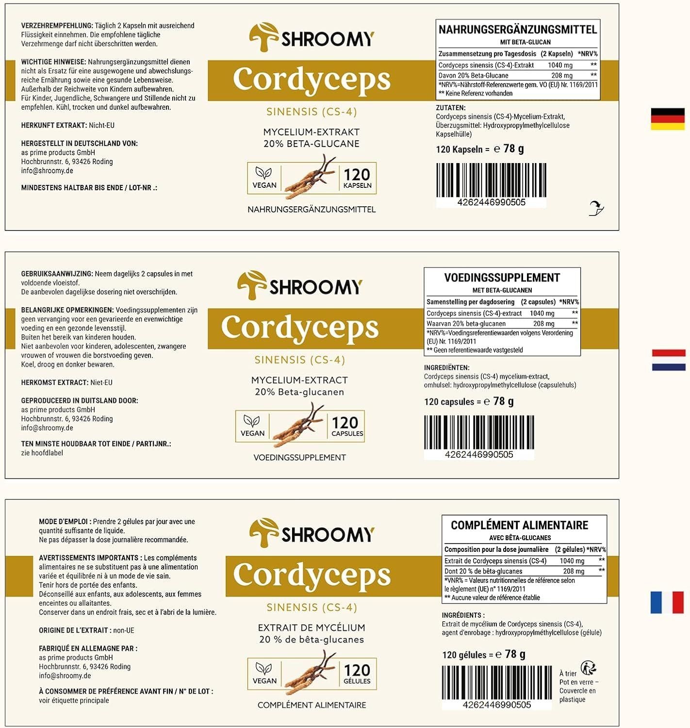 Cordyceps Kapseln – 120 Stück – 20% Beta-Glucane Vegan – Bild 3