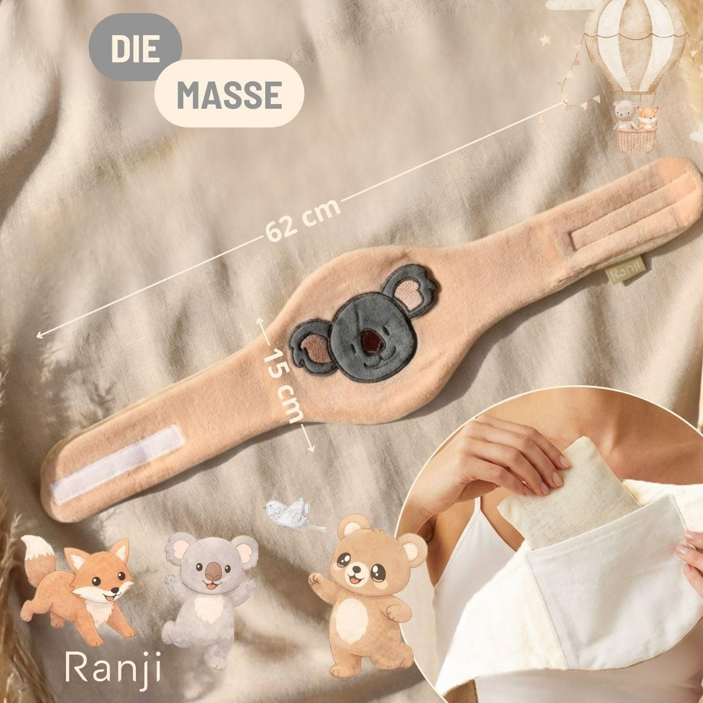 Baby Kirschkernkissen Wärmegürtel Koala – Bild 6