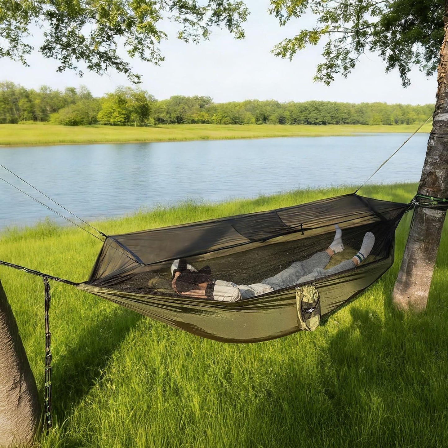 Outdoor Hängematte mit Moskitonetz leicht – Bild 8