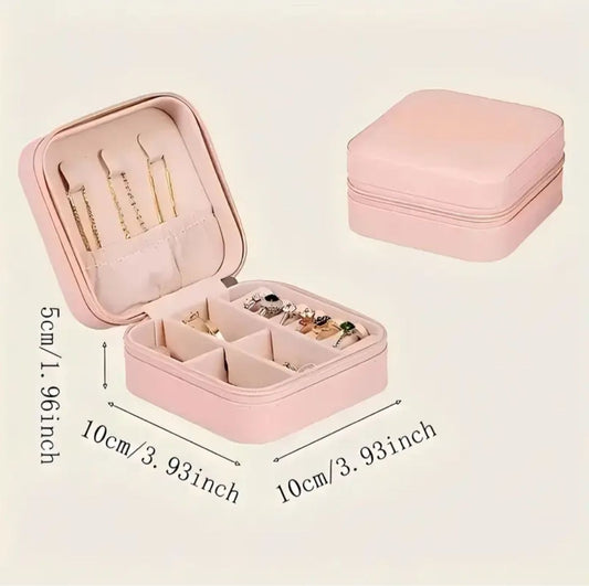 Schmuckkoffer Schmuckkasten Reise Etui Organizer Rosa Neu – Bild 2